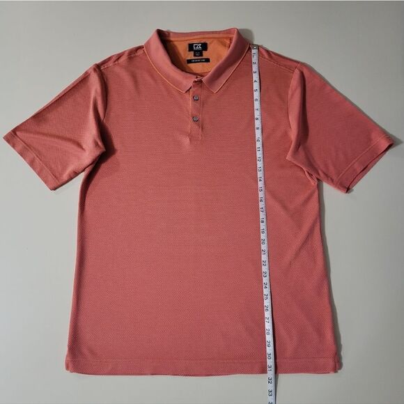 Cutter & Buck CB Drytec Luxe Solid Orange Mens Short Sleeve Polo - Picture 7 of 15
